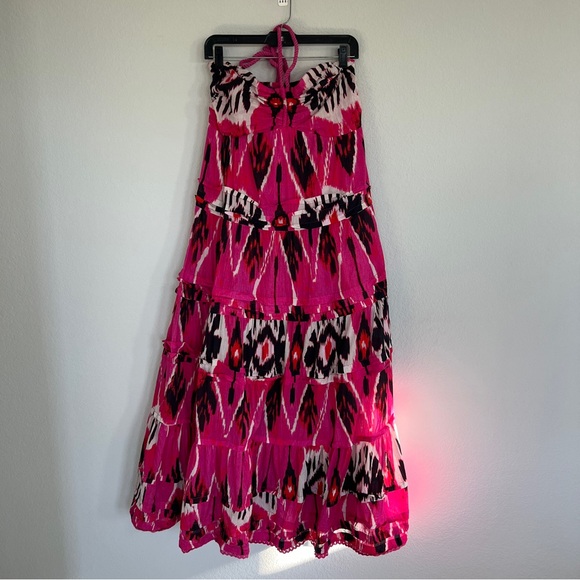 Ro’s Garden Denise Tie Halter Gathered Maxi Dress Size Small - Picture 1 of 12